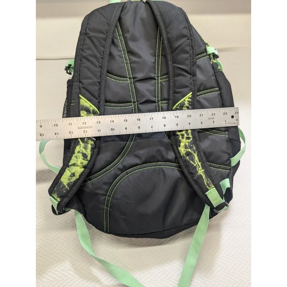 High Sierra Backpack Green Black Lightning Pattern School Hiking Daypack Bag